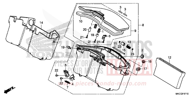 CENTER POCKET for Gold Wing CANDY ARDENT RED (R367) from 2020